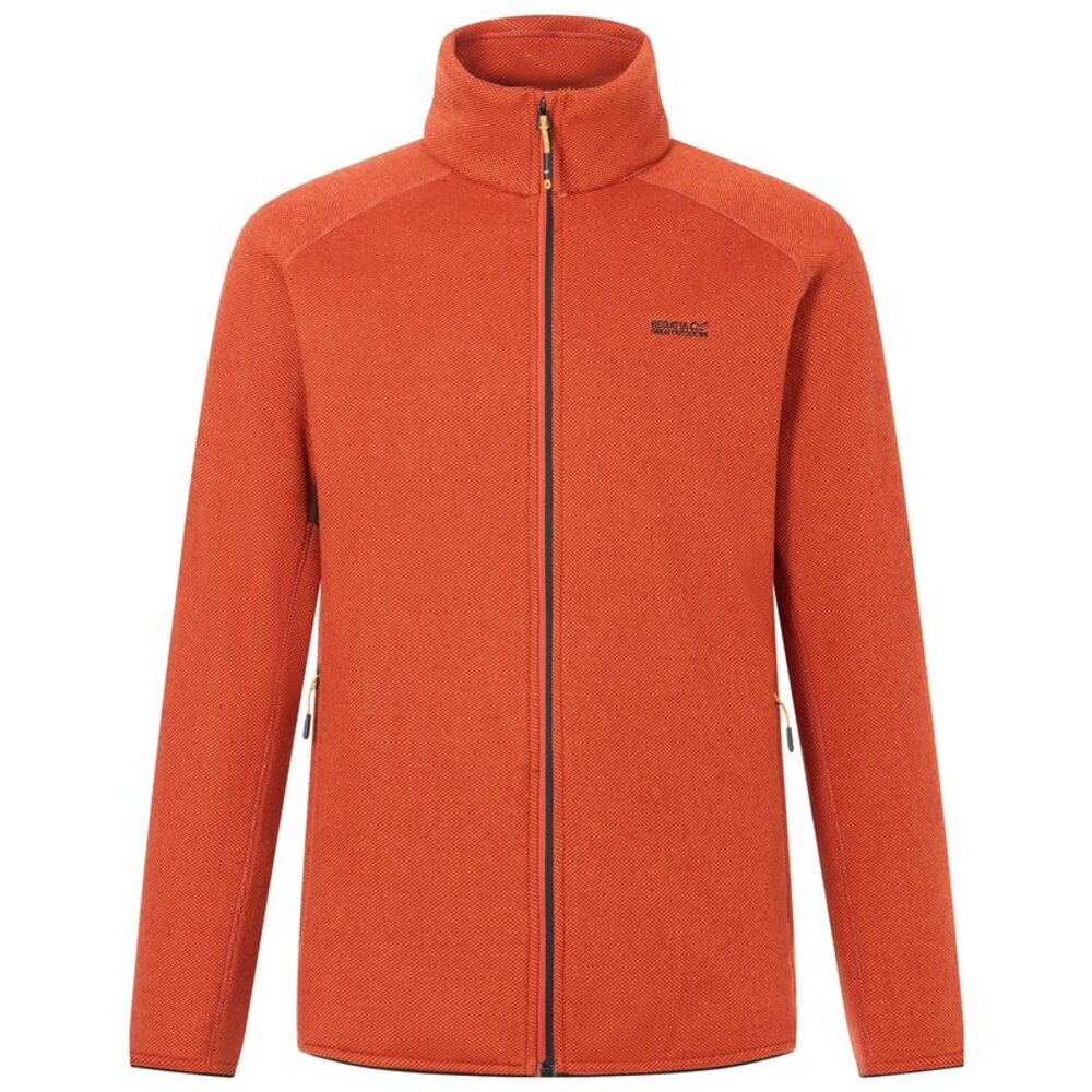 Regatta Mens Rike Full Zip Fleece Jacket / Rooibos Tea/Black
